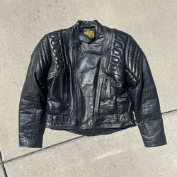 Leather Cafe Racer Motorcycle Jacket SZ 42