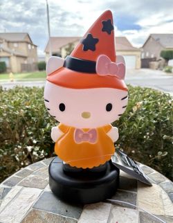 Halloween Blow Mold Decor Hello Kitty in Orange Costume Sanrio 12.00 in x 5.51in