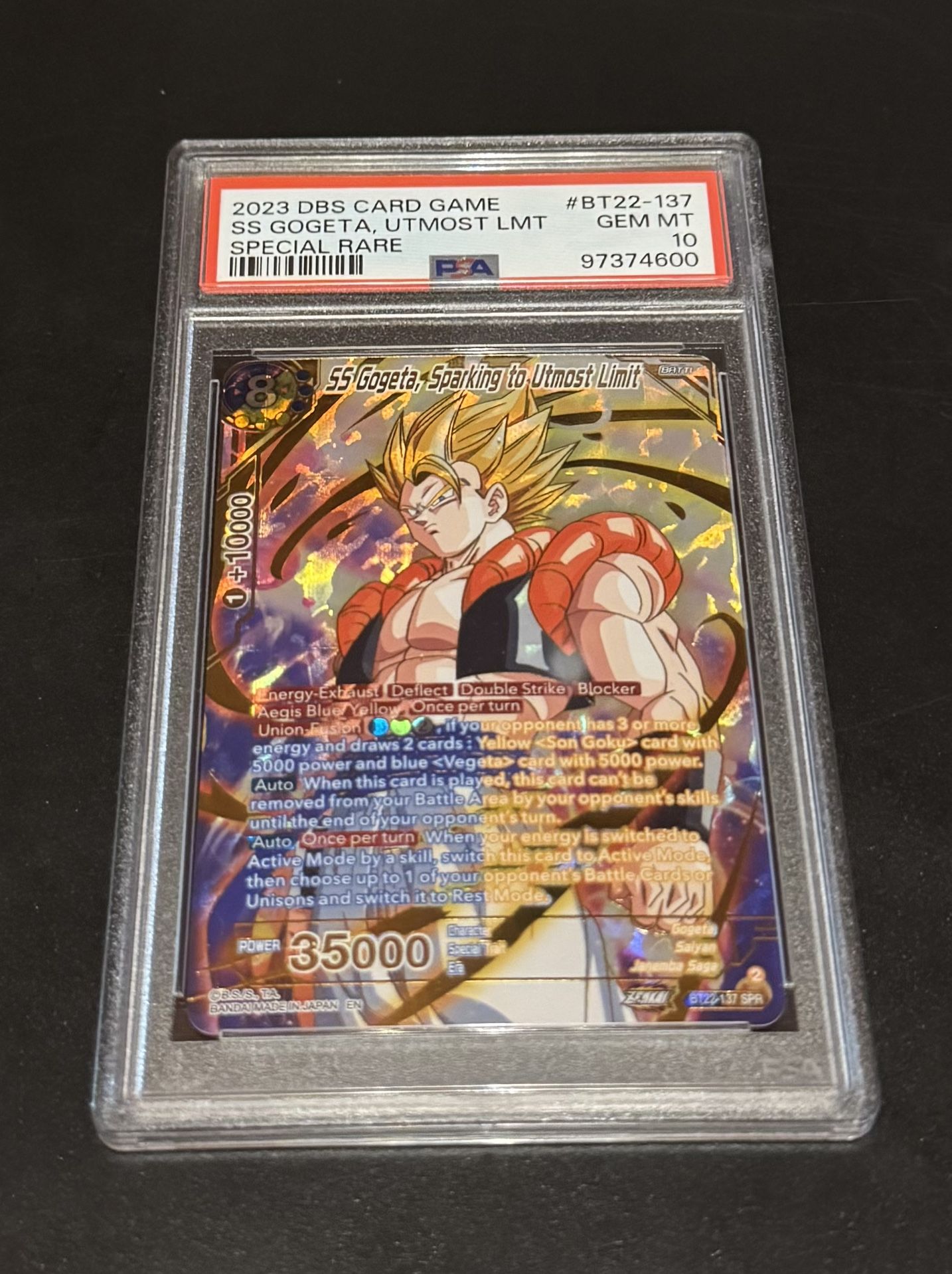 PSA 10 SS. Gogeta Sparking To Utmost Limit.