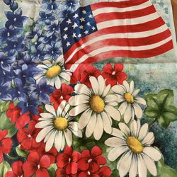 YARD ART Patriotic 4th Of July  Red, White And Blue Welcome Yard Flag 