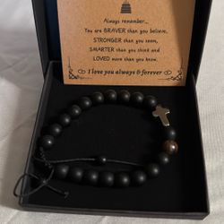 Natural Stone Cross Bracelets Trendy