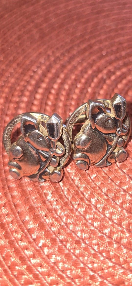 Vintage 1950s Swank Elephant Cufflinks