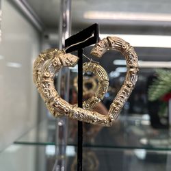 Heart Bamboo Earrings 10k 