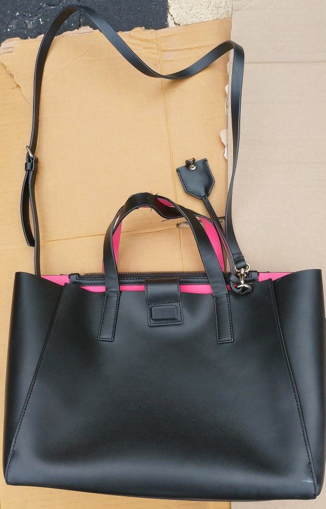 Kate Spade Black Sweetheart Pink Kyra Arbour Hill Leather Tote - Very good Condition,  Sell 