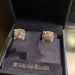 Sterling Silver Earrings With Genuine Czs