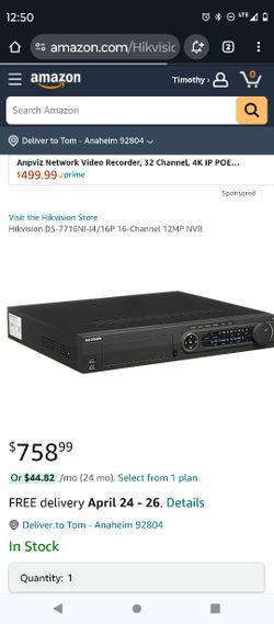 Hik Vision DDR Video Security Camera 12 Tarabyte