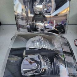 07-13 Chevrolet Silverado Headlights Luces Micas Calaveras Faros Faroles Chevy Headlamps 
