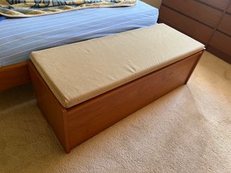 DANISH TEAK WOOD STORAGE CHEST w/CUSHION