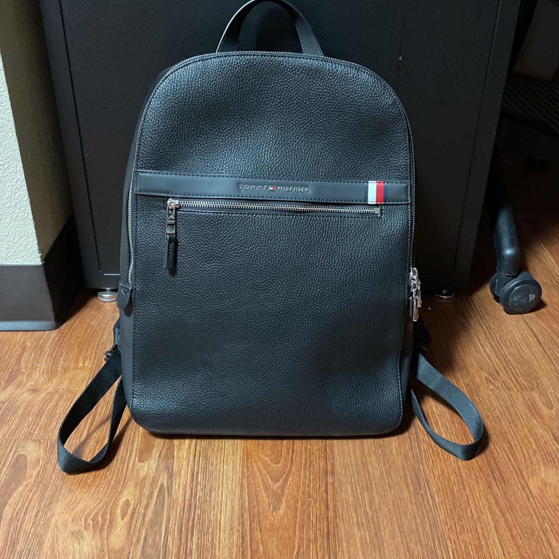 Black Leather TOMMYHILFIGER Book-bag 