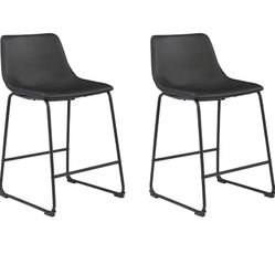 Signature Design by Ashley Centiar 24" Counter Height Modern Bucket Barstool, 2 Count