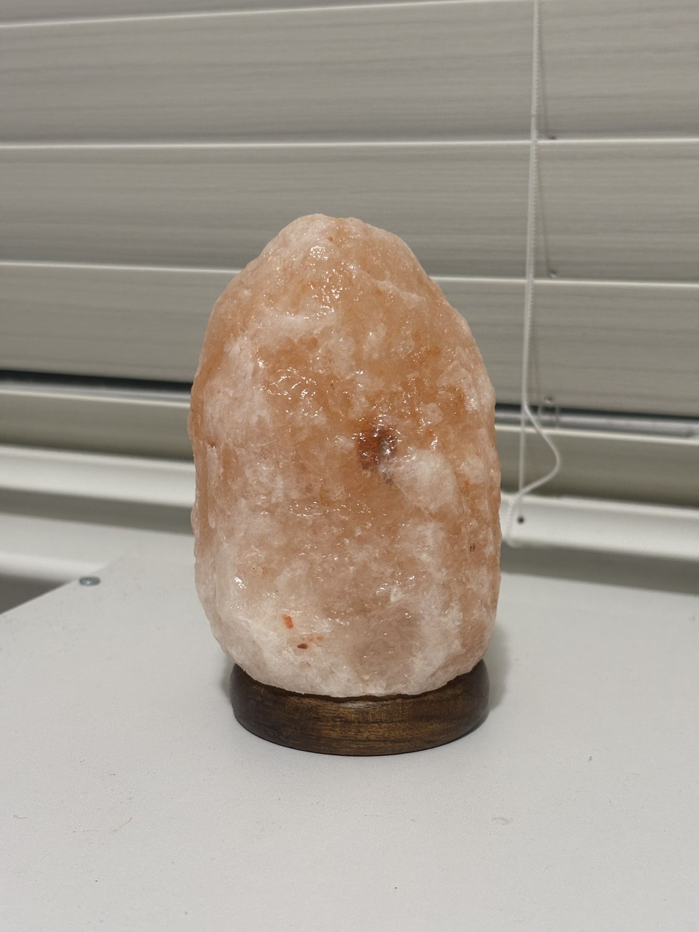 Pink Crystal On Wood Stand