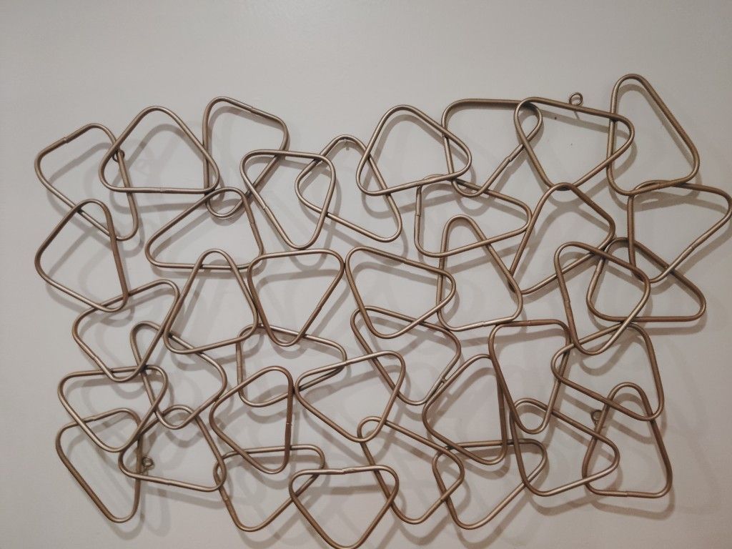 Mid-century Modern Abstract Geometric Gold Medal Wall Loop Art