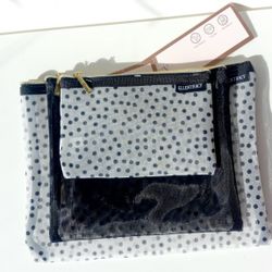 NWT 3 piece mesh travel pouch set  Ellen Tracy Make Up Bag Purse  Travel Organizer 