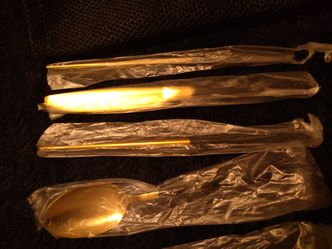 Gold-Tone Flatware Set Individually Wrapped