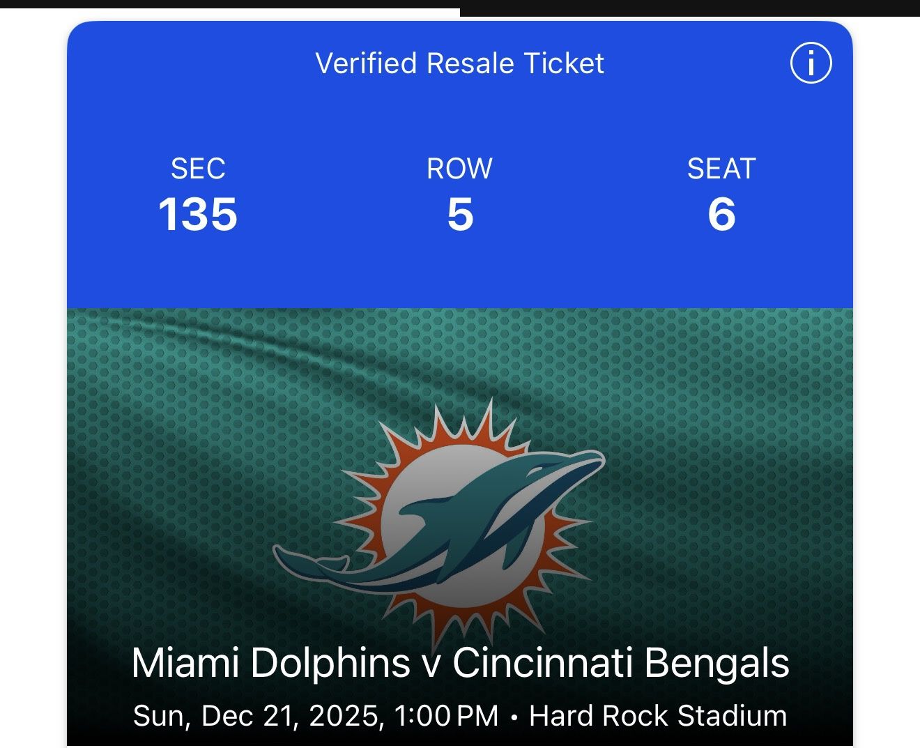 Miami Dolphins Ticket