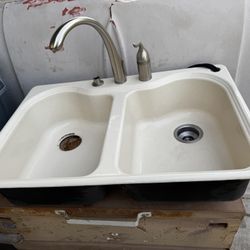 Cast Iron Sink With Faucet 