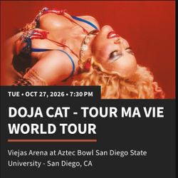 2 Tickets to Doja Cat Concert 10/27