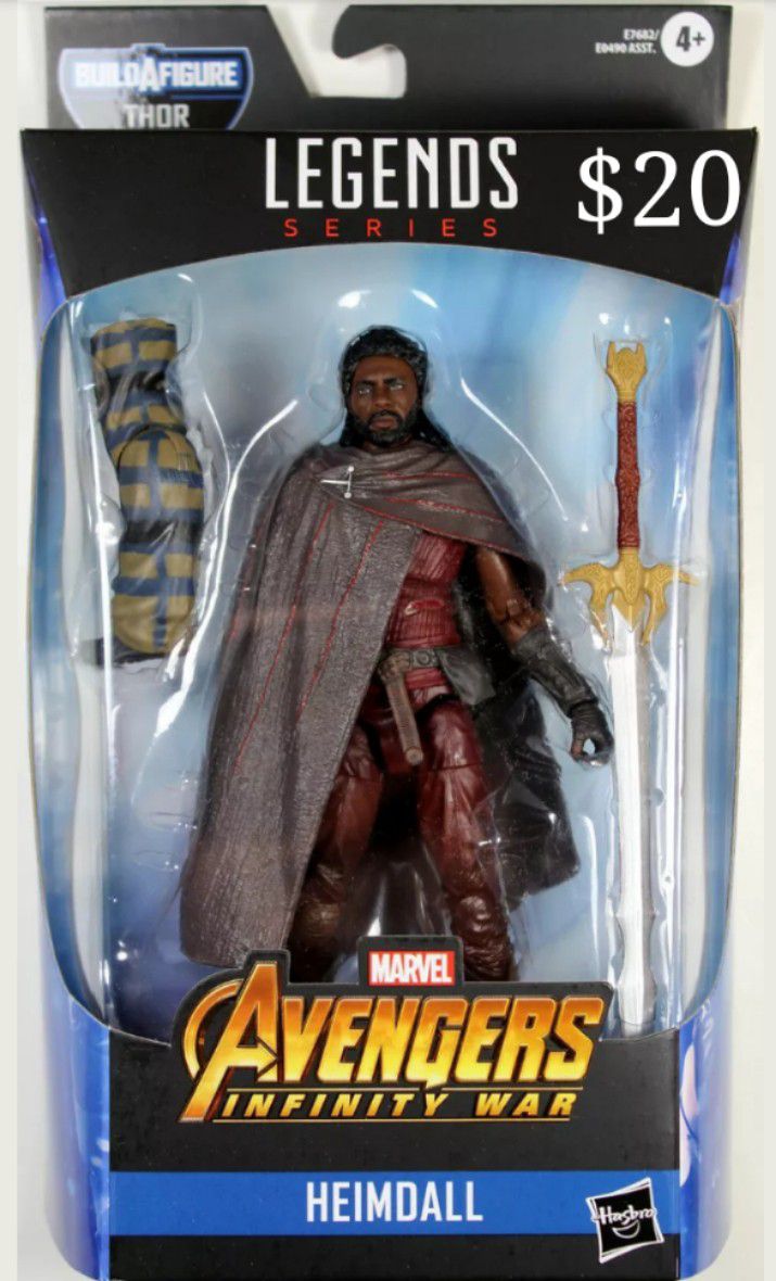 Marvel Legends Heimdall Collectible Action Figure Toy with Bro Thor Build a Figure Piece