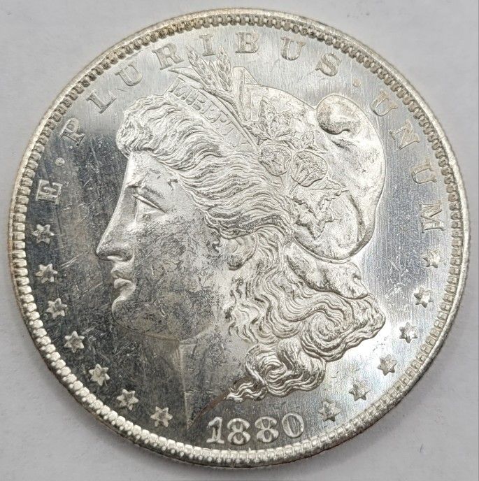 1880-S $1 Morgan Silver Dollar Mint-State Semi-PL