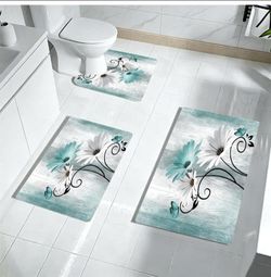 Non slip 3 piece Bathroom Mat set