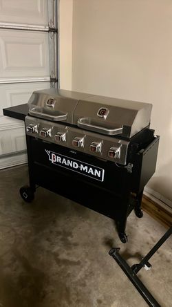 Brand-Man Gas Grill with Stainless Steel Hood