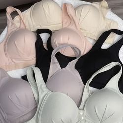 5pcs Elegant Push Up Bra Set - Wireless, Front Opening. Size: Asian XL