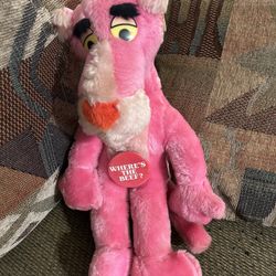 Small pink Panther Stuffed Animal