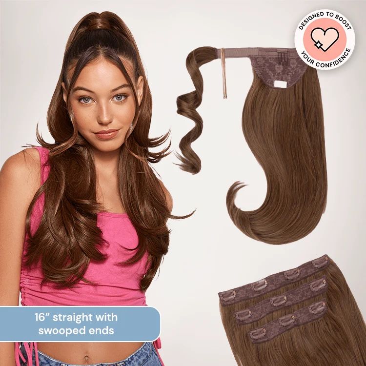 INH Insert Name Here Courtney Half Up Half Down Hair Extension Ponytail Set - Jet Black