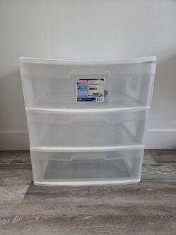 Wide 3-drawer cart with wheels