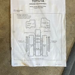 Toyota Sienna New Car Mats 