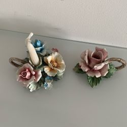 2 PCs Vintage Capodimonte Italian Porcelain 