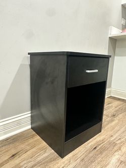 Black Nightstand with Drawer
