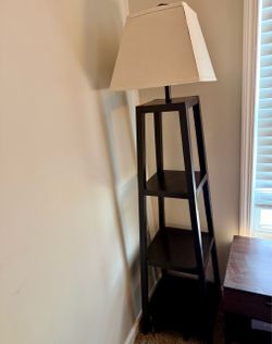 Floor Lamp with Built-In Shelves