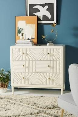 Two Anthropologie White Dressers