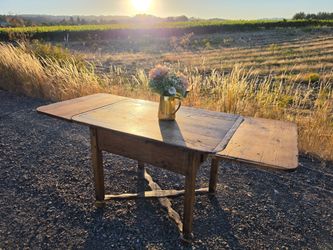 MARVELOUS Antique 18th Century Irish Pine Farmhouse Dining Table Kitchen Table 2 Extensions