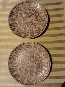 Set of 2 vintage porcelain oriental accent plate