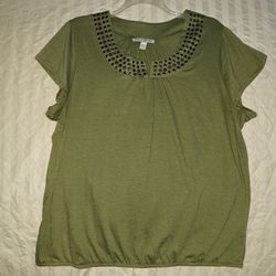 French Laundry Woman Olive Studded Top 22/24
