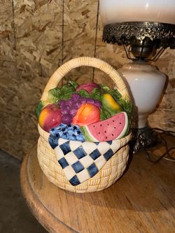 Fruit basket cookie jar