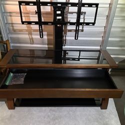 TV Stand With Mount, Shelves And Drawer