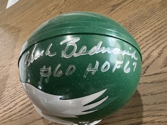Philadelphia Eagles Signed Mini Helmet By Chuck Bednarik W/COA