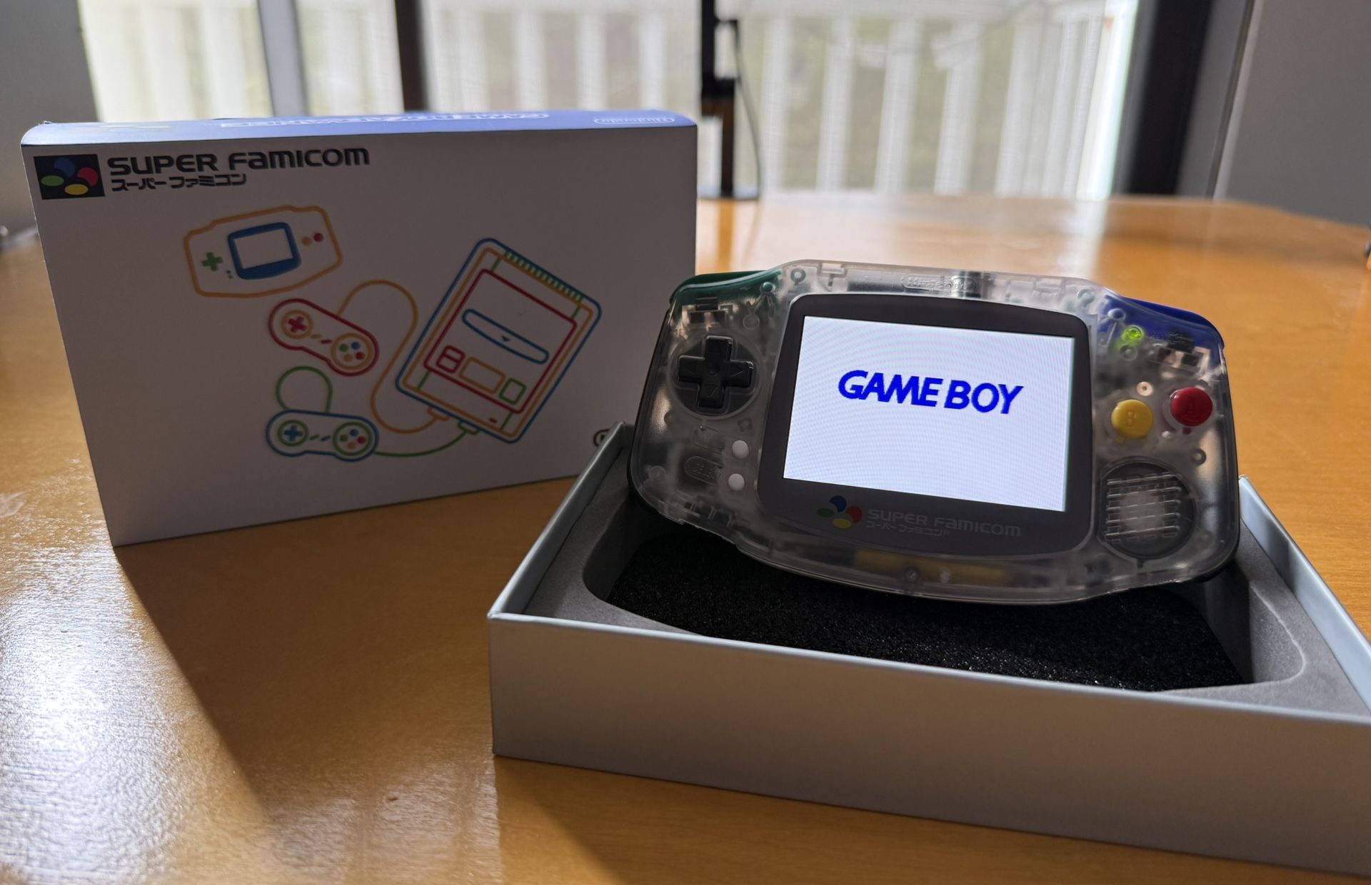 Custom Super Famicon Gameboy Advance UV Shell IPS Screen USB C Charging