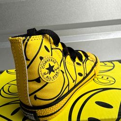 All Star Converse Smiley Face Yellow Infant 8