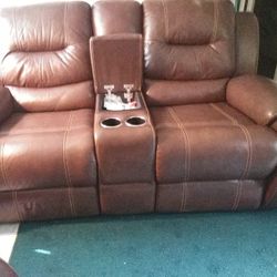 Leather Love Seat