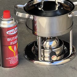 Stainless Butane burner cooker stove with stainless pot