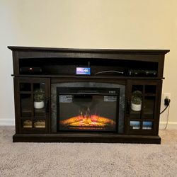 TV stand With Inbuilt  Remote Controlled Fire Place 🔥 