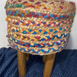 Wooden Pouf, Ottoman, Lowseat, Stool, Footstool, Chair, Indian Style
