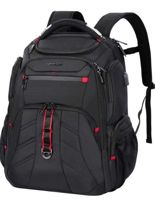 VANKEAN Travel Laptop Backpack 17.3 Inch TSA Friendly, Water-Repellent Anti Theft XL Computer Backpack with RFID Pockets College Backpacks with USB Po