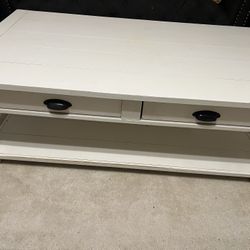 Wooden barnyard ottoman table