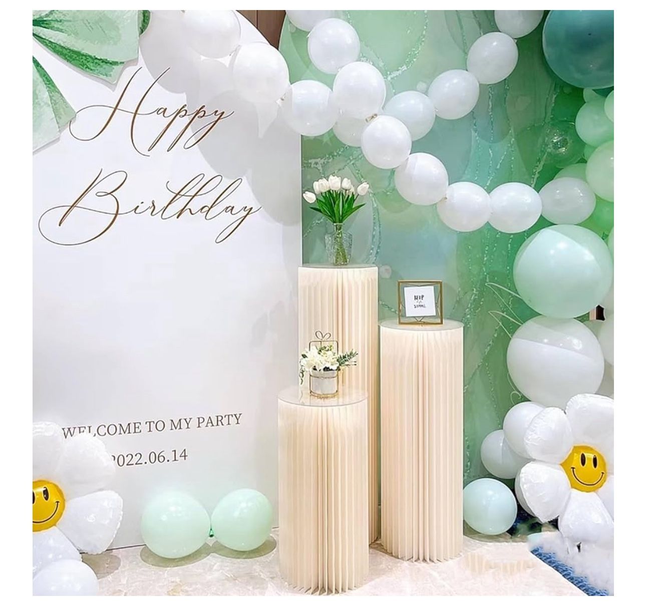 Cylinder Stands for Party 3Pcs Round Pedestal