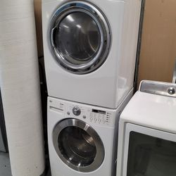 LG Front Loading Washer And Stackable Gas Dryer Set 